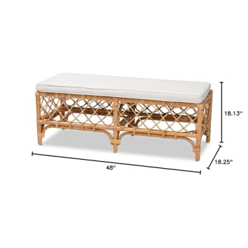 Baxton Studio Orchard Bench - Modern Rattan Seating for Home