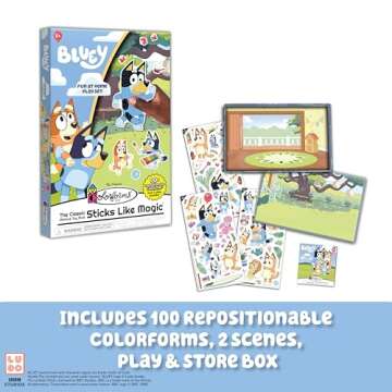 Colorforms Bluey Set - Repositionable Pieces Stick Like Magic - Scenes and Pieces from The Show Blue...