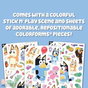 Colorforms Bluey Set - Repositionable Pieces Stick Like Magic - Scenes and Pieces from The Show Bluey for Storytelling Imaginative Play - Ages 3+
