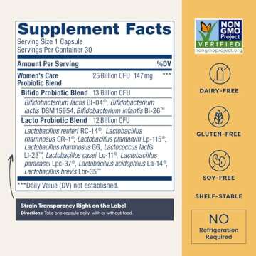 Renew Life Women's Probiotic Capsules, Supports pH Balance for Women, Vaginal, Urinary, Digestive an...