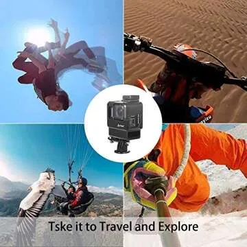 Artman Protective Vlogging Housing Case Suitable for Hero 7/6/5 Black, Hero 2018 Action Camera (with Cold Shoe Adapter)