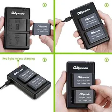 OAproda Dual USB LP-E17 Charger Pack for Canon Cameras