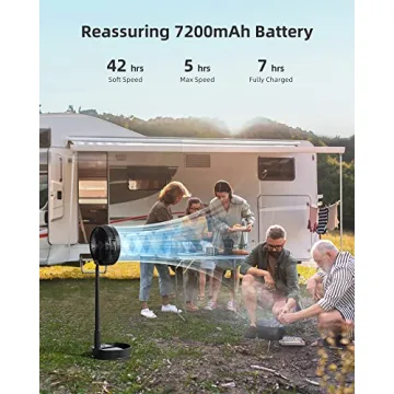 Koonie 8-inch Foldaway Fan with Remote Control and Battery