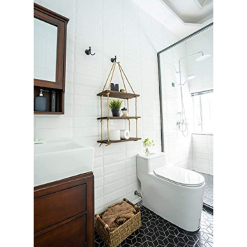 Mkono Rustic 3 Tier Floating Wood Shelf for Home Decor