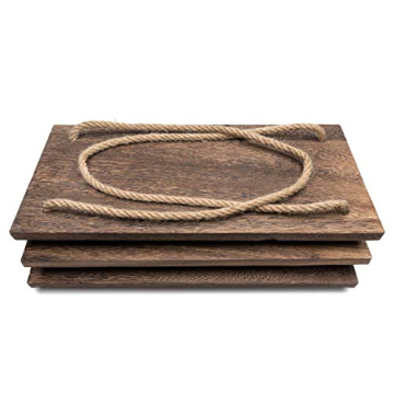 Mkono Rustic 3 Tier Floating Wood Shelf for Home Decor