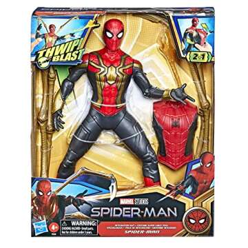 Spider-Man Marvel Deluxe 13-Inch-Scale Thwip Blast Integrated Suit Action Figure, Suit Upgrades, and...
