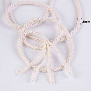 Quality Macrame Cotton Cord 3mm | 220 Yards for Crafts
