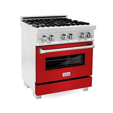 ZLINE Legacy 30" Dual Fuel Range in Red Matte & Stainless Steel