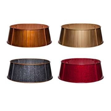 PINE AND PAINT LLC XL Metal Christmas Tree Collar (Galvanized Grey)