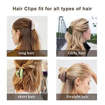 Mistofu 2PCS 3.4 inches medium Hair Claw Beautiful Lines Simple Retro Classic Hair Clips French Design Barrettes Print Fashion 90's Accessories for Women Girls （zebra pattern） (White-A)