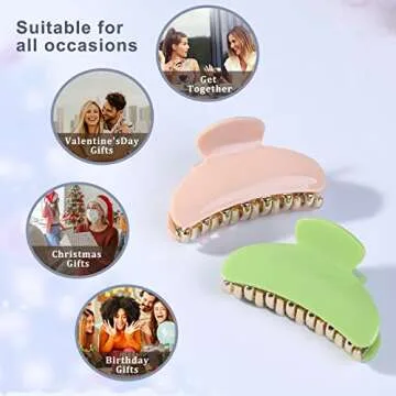 Mistofu 2PCS 3.4 inches medium Hair Claw Beautiful Lines Simple Retro Classic Hair Clips French Design Barrettes Print Fashion 90's Accessories for Women Girls （zebra pattern） (White-A)