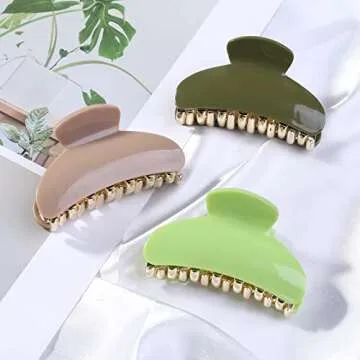 Mistofu 2PCS 3.4 inches medium Hair Claw Beautiful Lines Simple Retro Classic Hair Clips French Design Barrettes Print Fashion 90's Accessories for Women Girls （zebra pattern） (White-A)