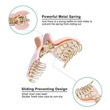 Mistofu 2PCS 3.4 inches medium Hair Claw Beautiful Lines Simple Retro Classic Hair Clips French Design Barrettes Print Fashion 90's Accessories for Women Girls （zebra pattern） (White-A)