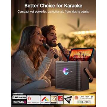 Ikarao Karaoke Machine, with Lyrics Display Screen for Adults Kids, KaraFun Prime, EQ & Autotune, Wi...