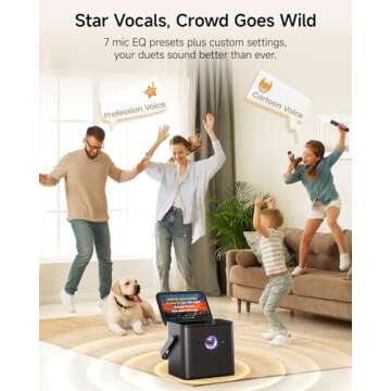 Ikarao Karaoke Machine with Lyrics Display & 2 Mics