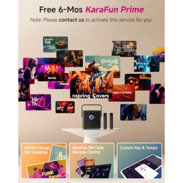 Ikarao Karaoke Machine with Lyrics Display & 2 Mics
