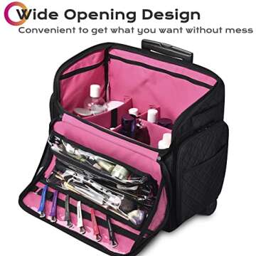 BYOOTIQUE Rolling Makeup Case Stylish Carrier for Beauty Tools