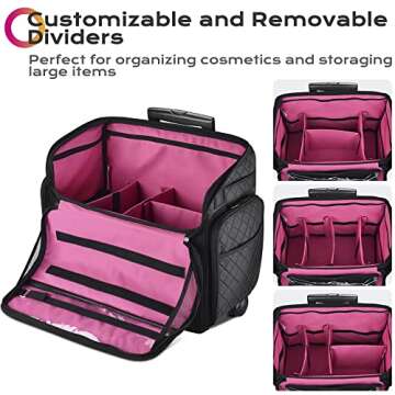 BYOOTIQUE Rolling Makeup Case Stylish Carrier for Beauty Tools