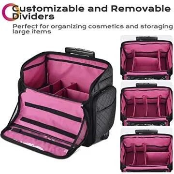 BYOOTIQUE Rolling Makeup Case Stylish Carrier for Beauty Tools