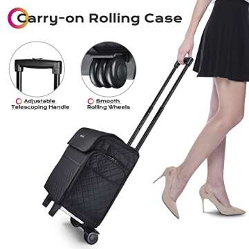 BYOOTIQUE Rolling Makeup Case Stylish Carrier for Beauty Tools