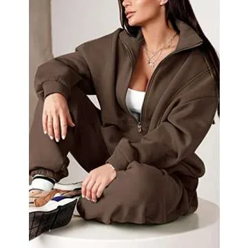 Stylish ROJZR Half Zip Fleece Jogger Set for Women