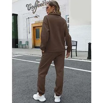 Stylish ROJZR Half Zip Fleece Jogger Set for Women