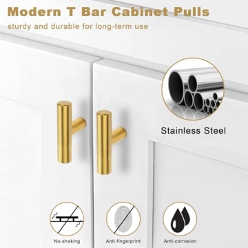 Affordable Stylish Estmoon Brushed Brass Cabinet Knobs