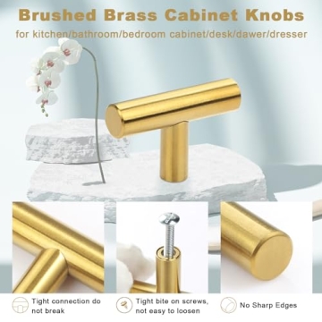 Affordable Stylish Estmoon Brushed Brass Cabinet Knobs