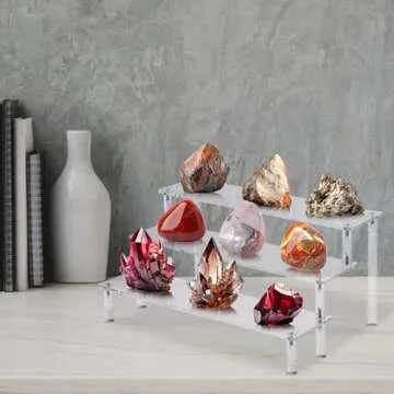 Acrylic Risers Display Stands, 3 Tier Perfume Organizer Display Shelf & Versatile Cupcake Stand Holder, Display Risers for Figures, Dessert Shelves for Party for Decoration and Organizer