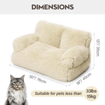 Mewoo Washable Pet Bed for Cats & Small Dogs