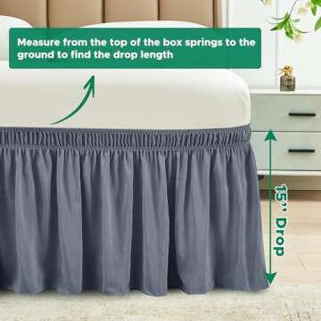 Biscaynebay Wrap Around Bed Skirts for King & Cal King Beds