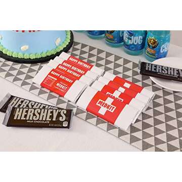 Game Party Supplies Chocolate Bar Labels and Wrappings