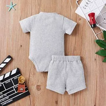 Stylish Toddler Baby Girl Rib Knit Summer Outfit Set