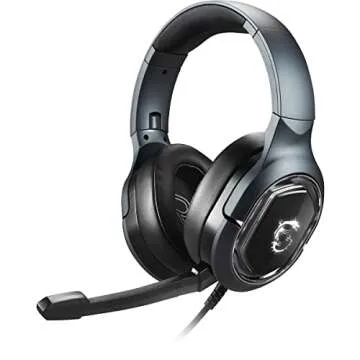 MSI Immerse GH50 Wired Gaming Headset, 7.1 Surround Sound, Foldable Metal Headband, RGB Mystic Light, Carrying Pouch Included, PC/Mac