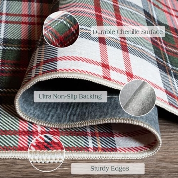 Othilic Christmas 3x5 Entry Rug - Small Washable Indoor Outdoor Mats for Front Door Non-Slip Porch R...