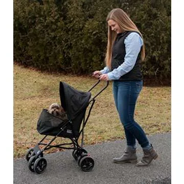 Pet Gear Travel Lite Plus Stroller, Compact, Easy Fold, No Assembly Required, Large Wheels for Cats ...