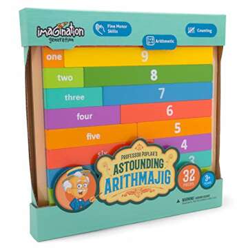 Professor Poplar's Astounding Arithmajig | Math Learning Jigsaw Cuisenaire Rods for Kids and Toddlers | STEM Tool for Teaching Spatial Reasoning and Basic Mathematics