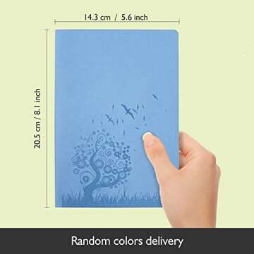 KEVXT A5 Size Writing Journal Notebook, PU Leather Colorful Journals, Daily Notepad Diary Cute Journal Travel Notebooks Wide Ruled for School Supplies, 64 Sheets/128 Pages, Pack of 4, Random Colors