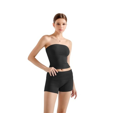 SUUKSESS Women 2 Piece Tube Top Casual Shorts Set