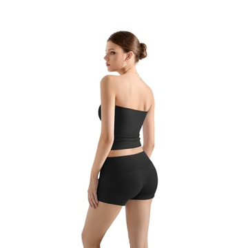 SUUKSESS Women 2 Piece Tube Top Casual Shorts Set
