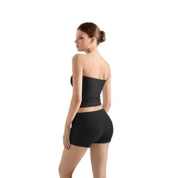 SUUKSESS Women 2 Piece Tube Top Casual Shorts Set