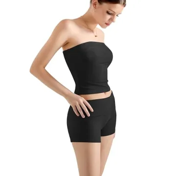 SUUKSESS Women 2 Piece Tube Top Casual Shorts Set