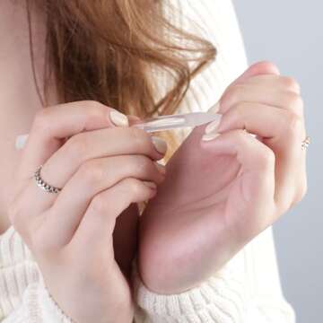 Glass Cuticle Pusher by Bona Fide Beauty - Dual Ended Manicure Stick - Premium Czech Glass Manicure Tools