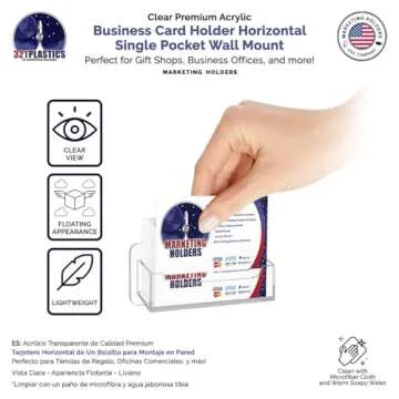 4 Pack Hanging Business Card Holder with Hardware Holds 3.5" x 2" Appointment Cards Clear Acrylic Horizontal Appointment Cards Bin Hair Salons Wall Mount by Marketing Holders