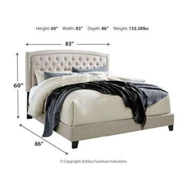 Jerary Farmhouse Button-Tufted Upholstered King Bed Set