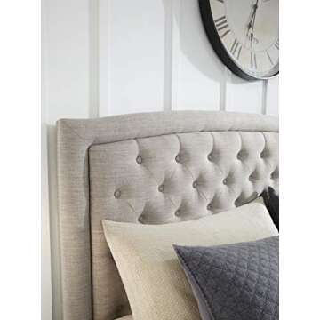 Jerary Farmhouse Button-Tufted Upholstered King Bed Set