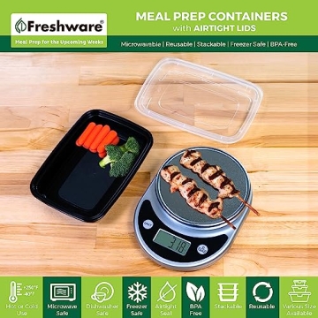 Freshware Meal Prep Containers 50 Pack BPA Free Stackable