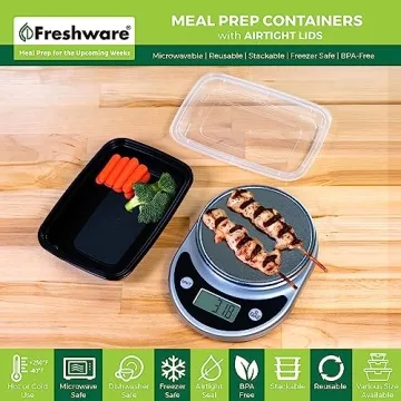Freshware Meal Prep Containers 50 Pack BPA Free Stackable