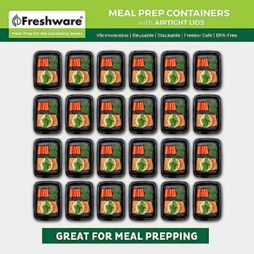 Freshware Meal Prep Containers 50 Pack BPA Free Stackable