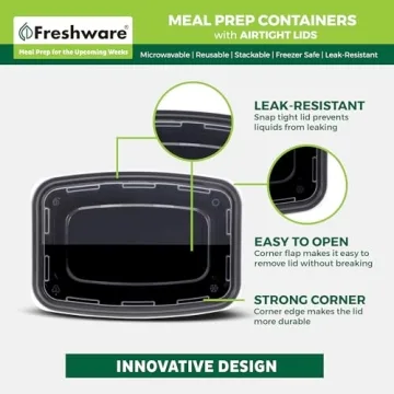 Freshware Meal Prep Containers 50 Pack BPA Free Stackable